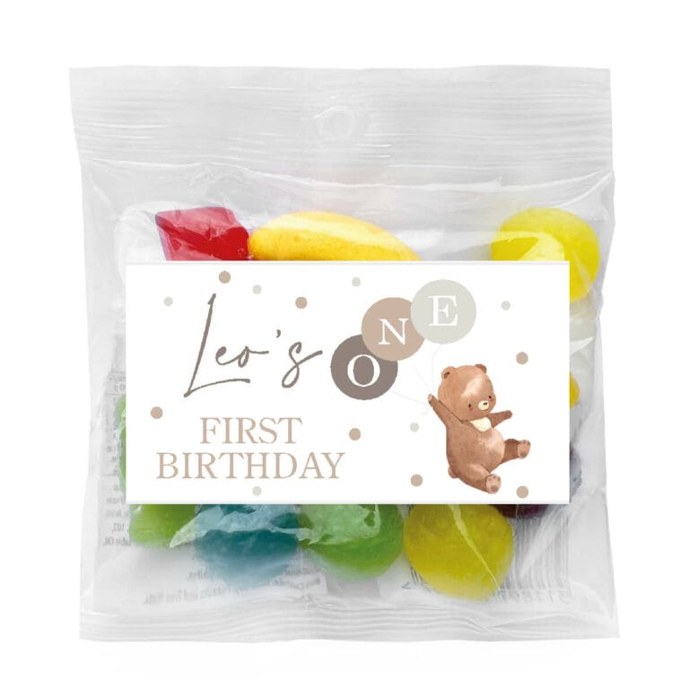 Bear & Balloons Personalised Lolly Bags