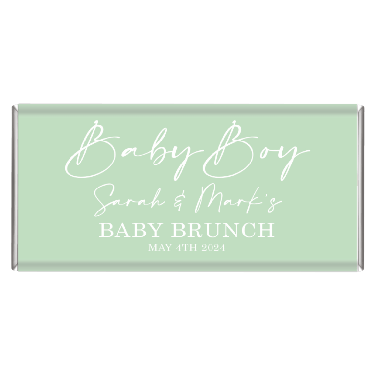 Oh Baby Pastel Green Personalised Chocolate Bars