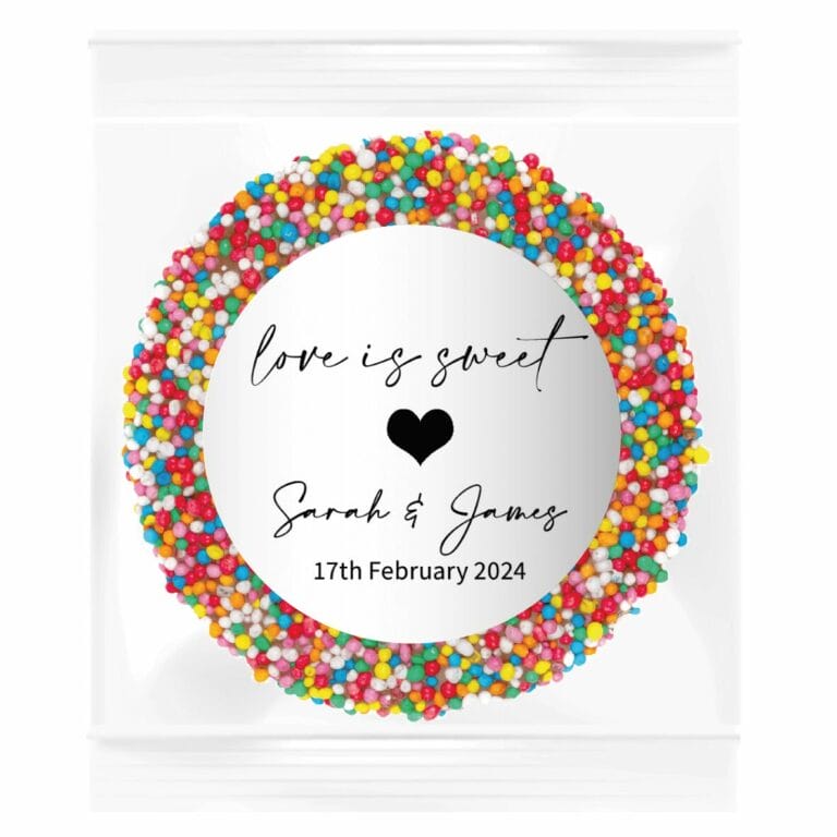 Love Is Sweet Black & White Custom Giant Chocolate Freckle