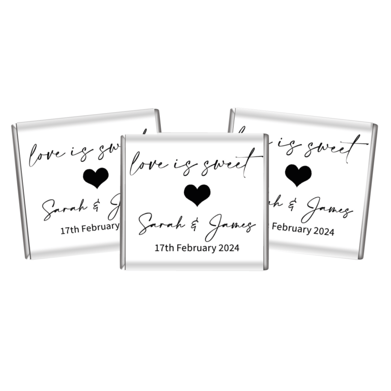 Love Is Sweet Black & White Petite Custom Chocolates