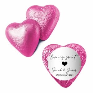 Black & White Confetti Custom Foil Premium Chocolate Hearts,custom chocolate hearts