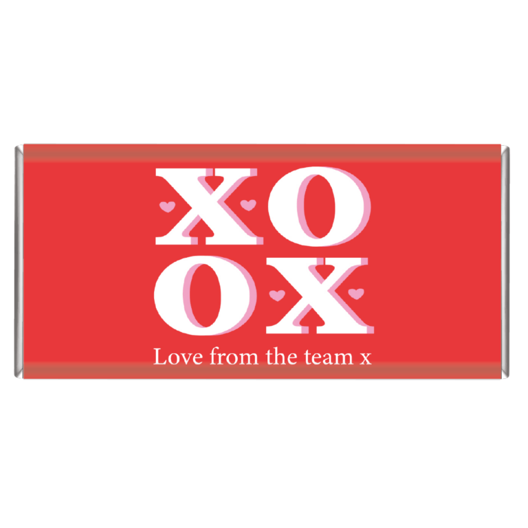 Pink XOXO Valentines Custom Chocolate Bars