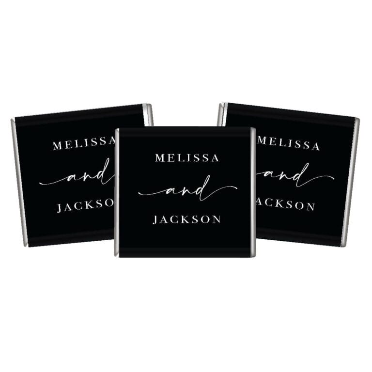 Elegant Black & White Petite Custom Chocolates