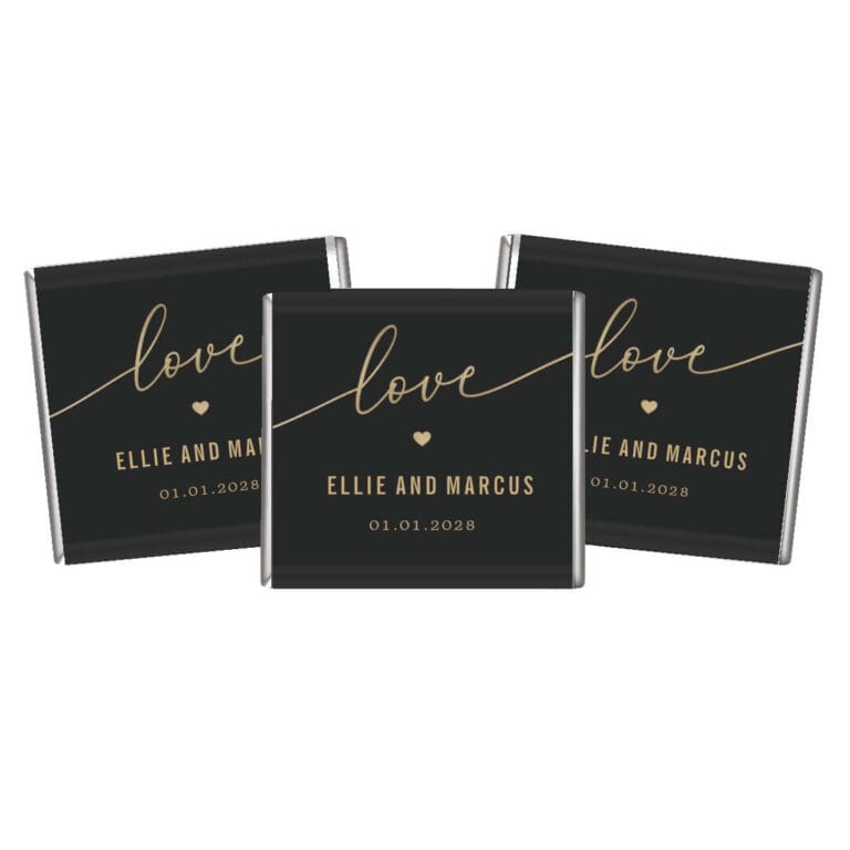 Romantic Black & Gold Custom Petite Chocolates