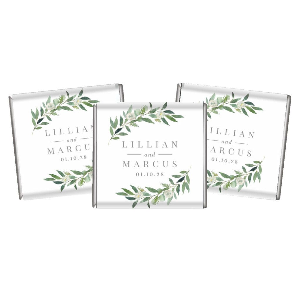 green florals petite chocolates