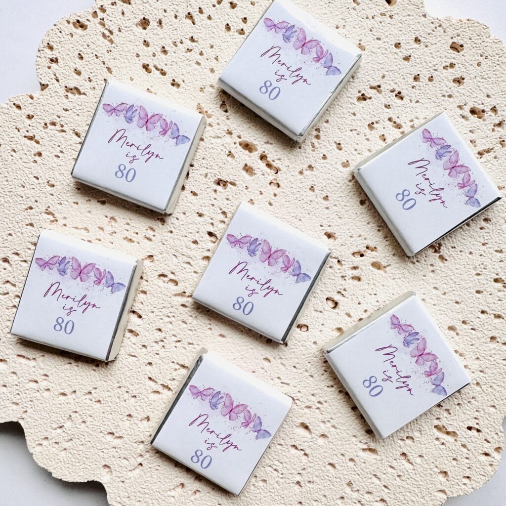 pink & purple butterflies petite chocolates