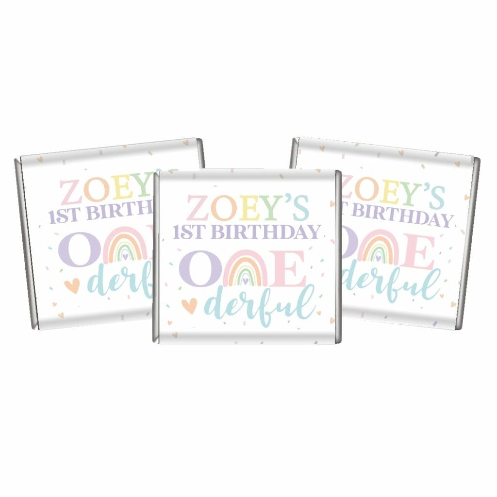 Pink Bow Theme Custom Petite Chocolate Favours