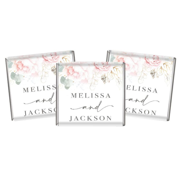 Pink Floral Romance Petite Custom Chocolate Favours