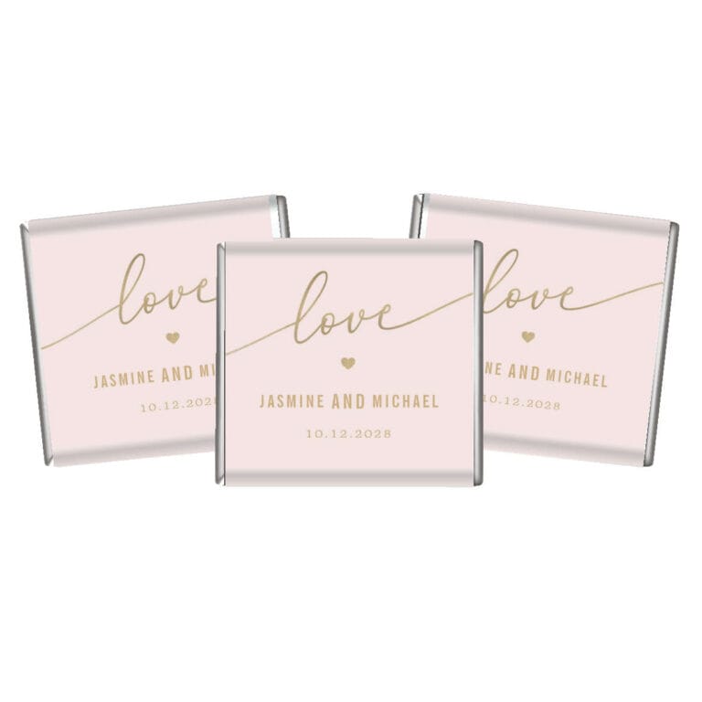 Romantic Dusty Pink & Gold Custom Petite Chocolates