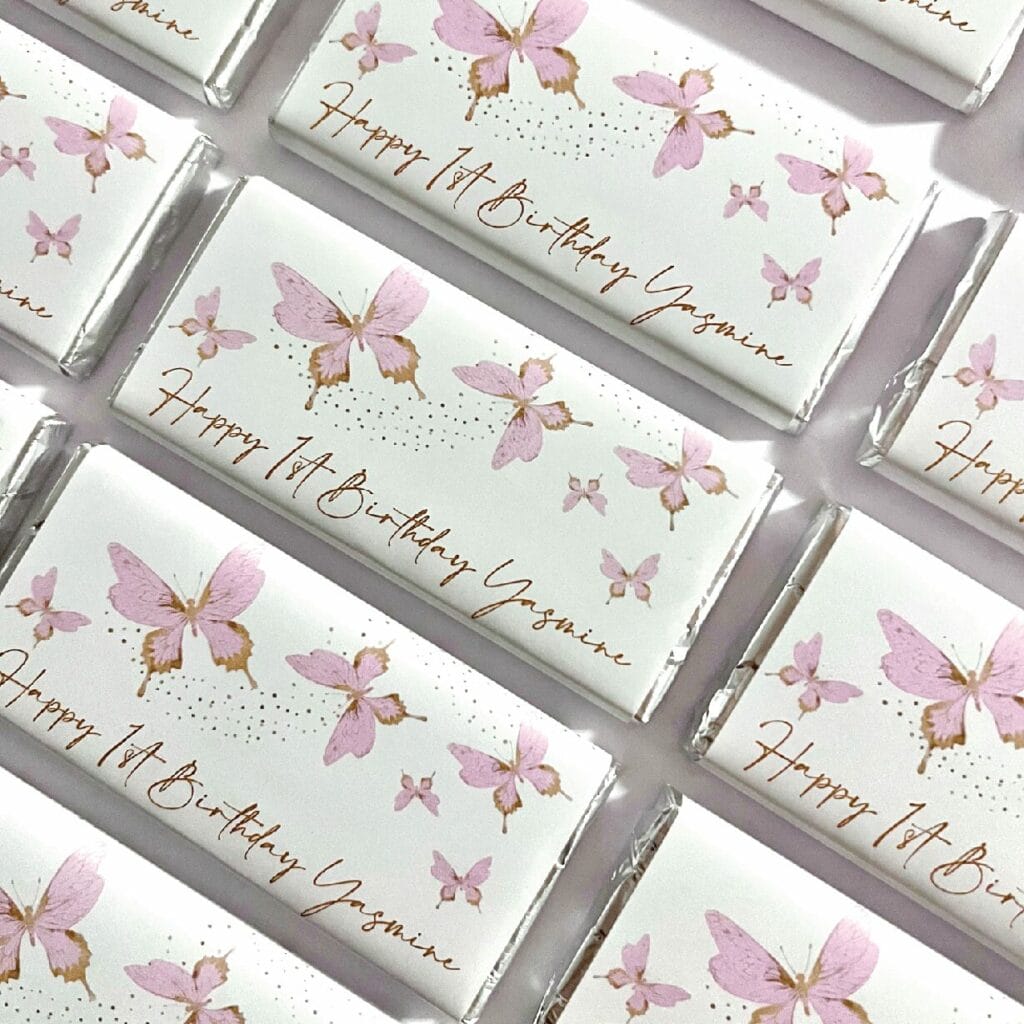 pretty butterflies chocolate bars