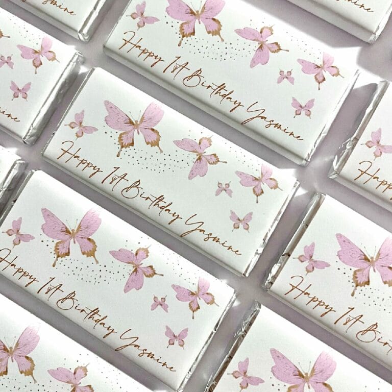 Pretty Butterflies Personalised Chocolate Bars