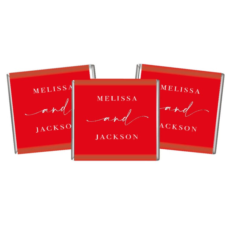 Elegant Red & White Petite Custom Chocolates