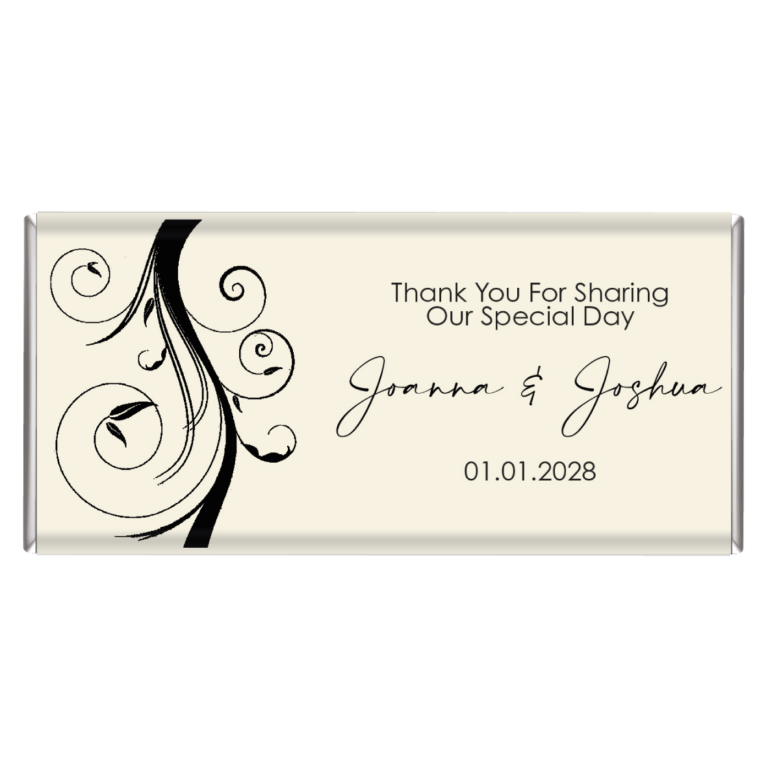 Swirl Design Personalised Chocolate Bar Favours