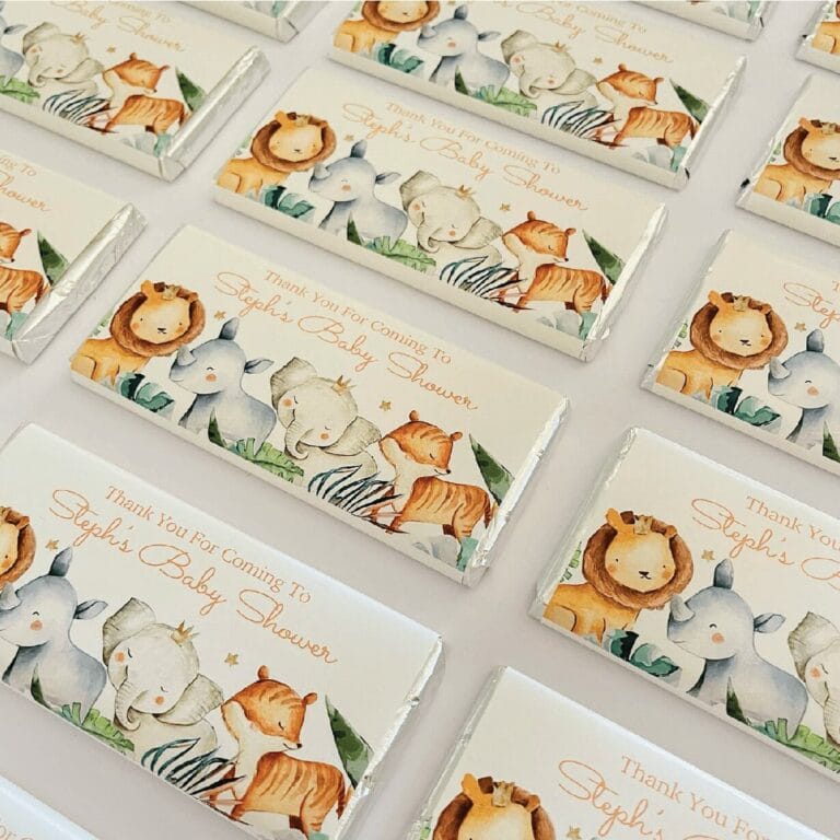 Watercolour Baby Animals Personalised Chocolate Bars