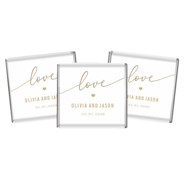 Romantic White & Gold Custom Petite Chocolates