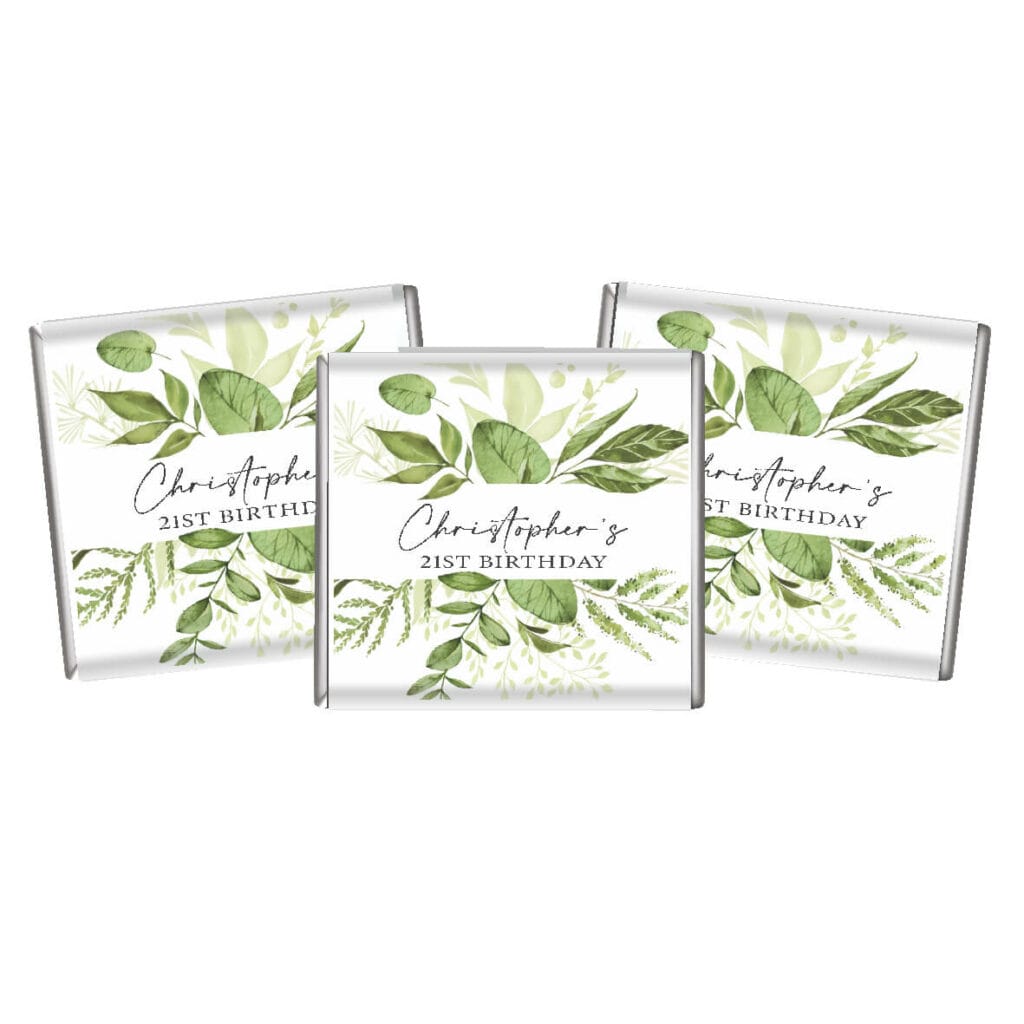 wild greenery birthday petite chocolates