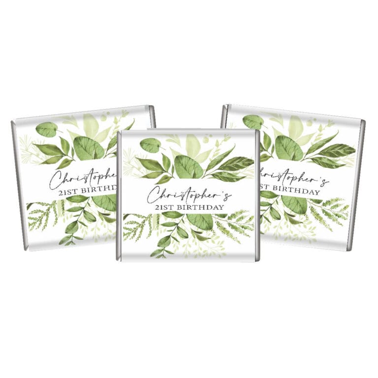 Wild Greenery Petite Personalised Chocolates