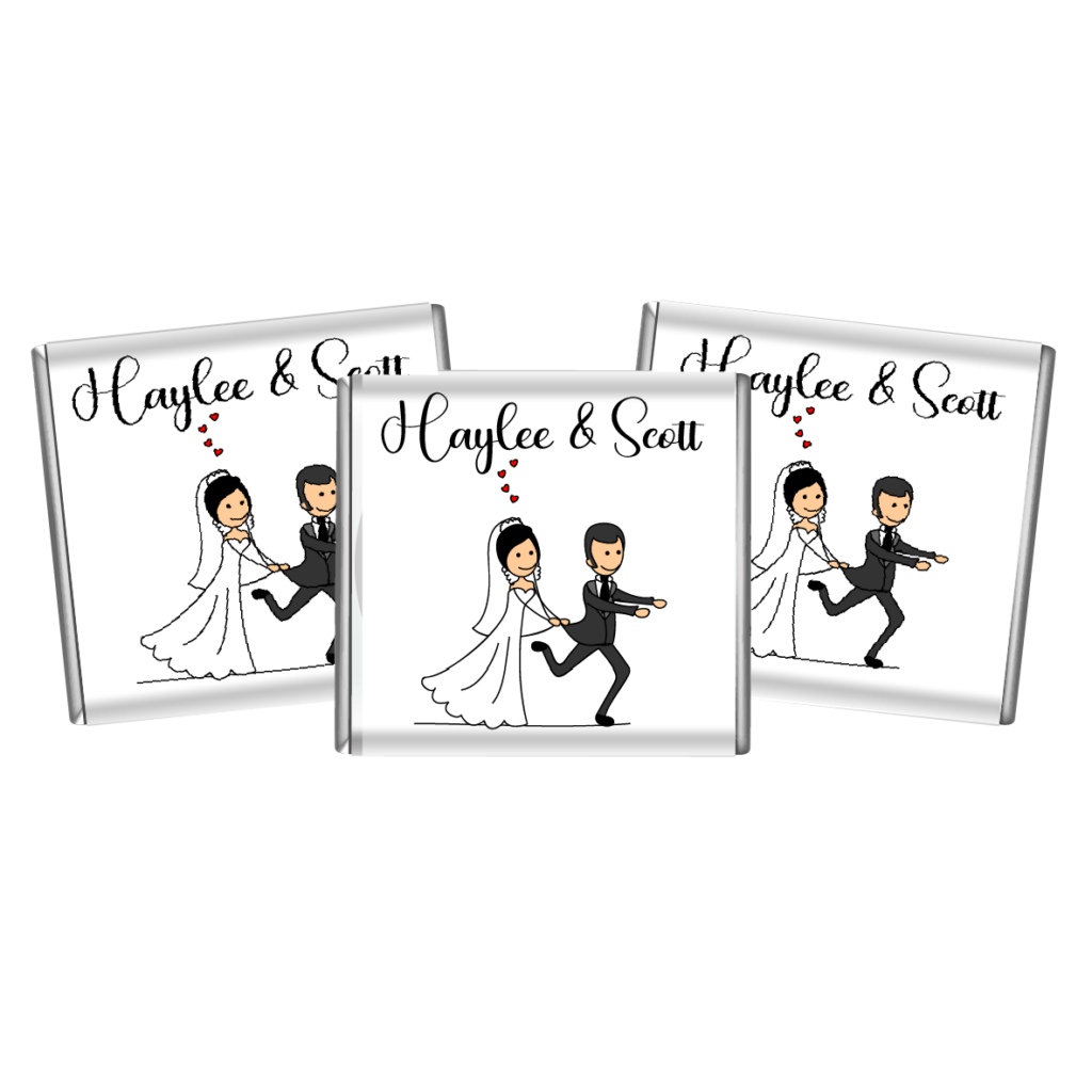 running groom custom petite wedding chocolates