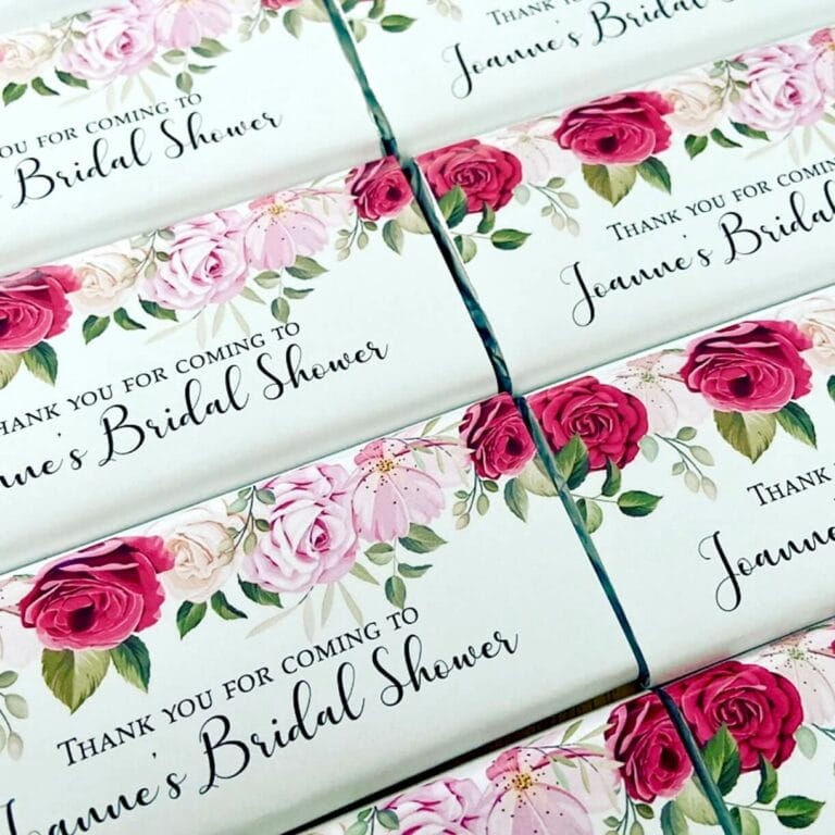 Rose Waterfall Personalised Premium Belgian Chocolate Bars