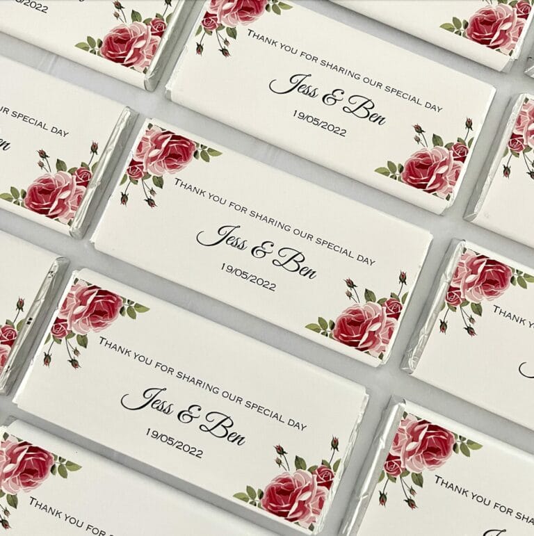 Vintage Red Rose Personalised Chocolates