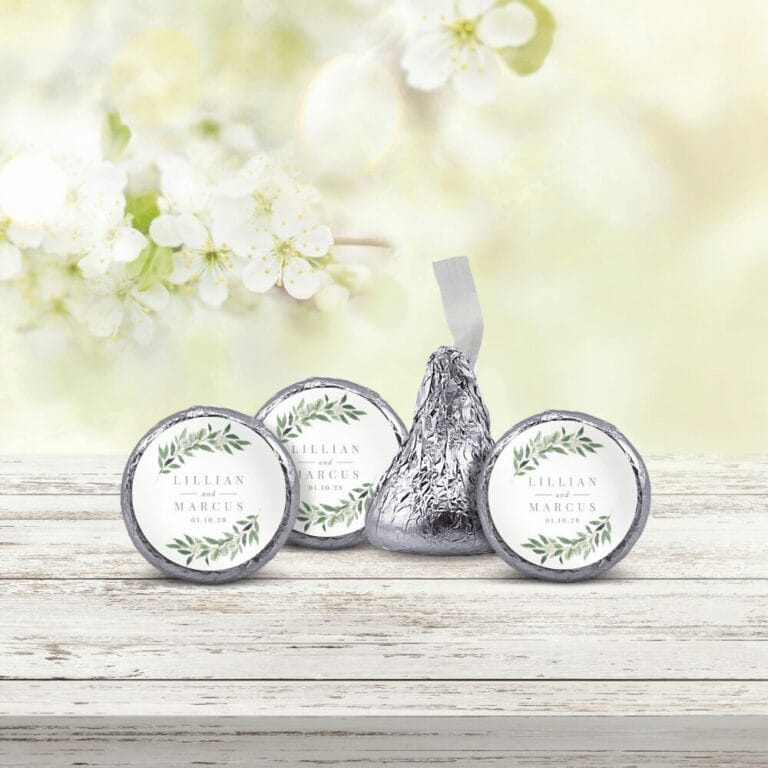 Green Florals Hersheys Kisses Custom Chocolates