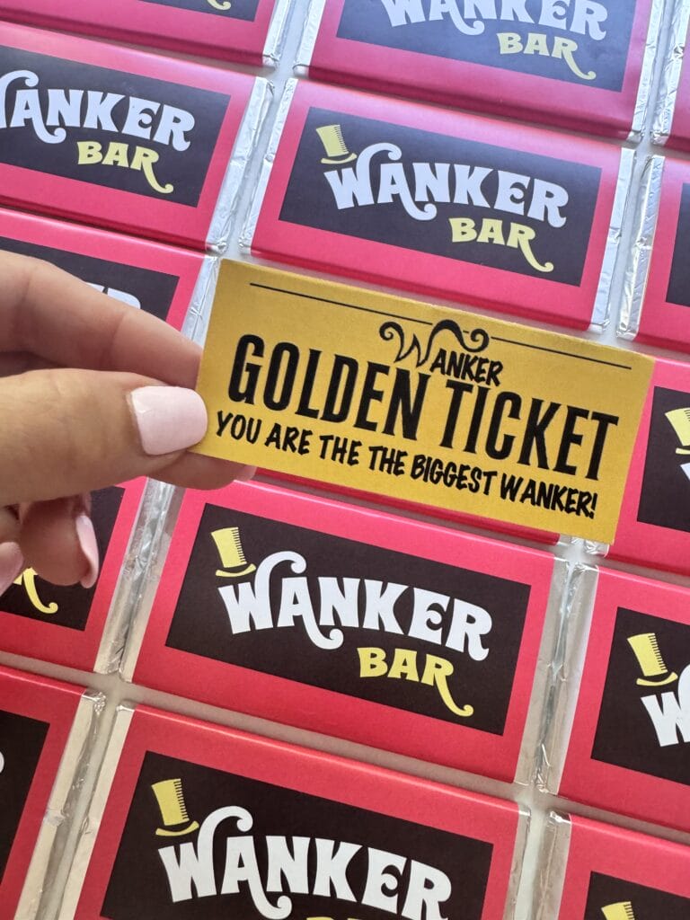 Rude Wanker Bar Chocolate Bar Favors
