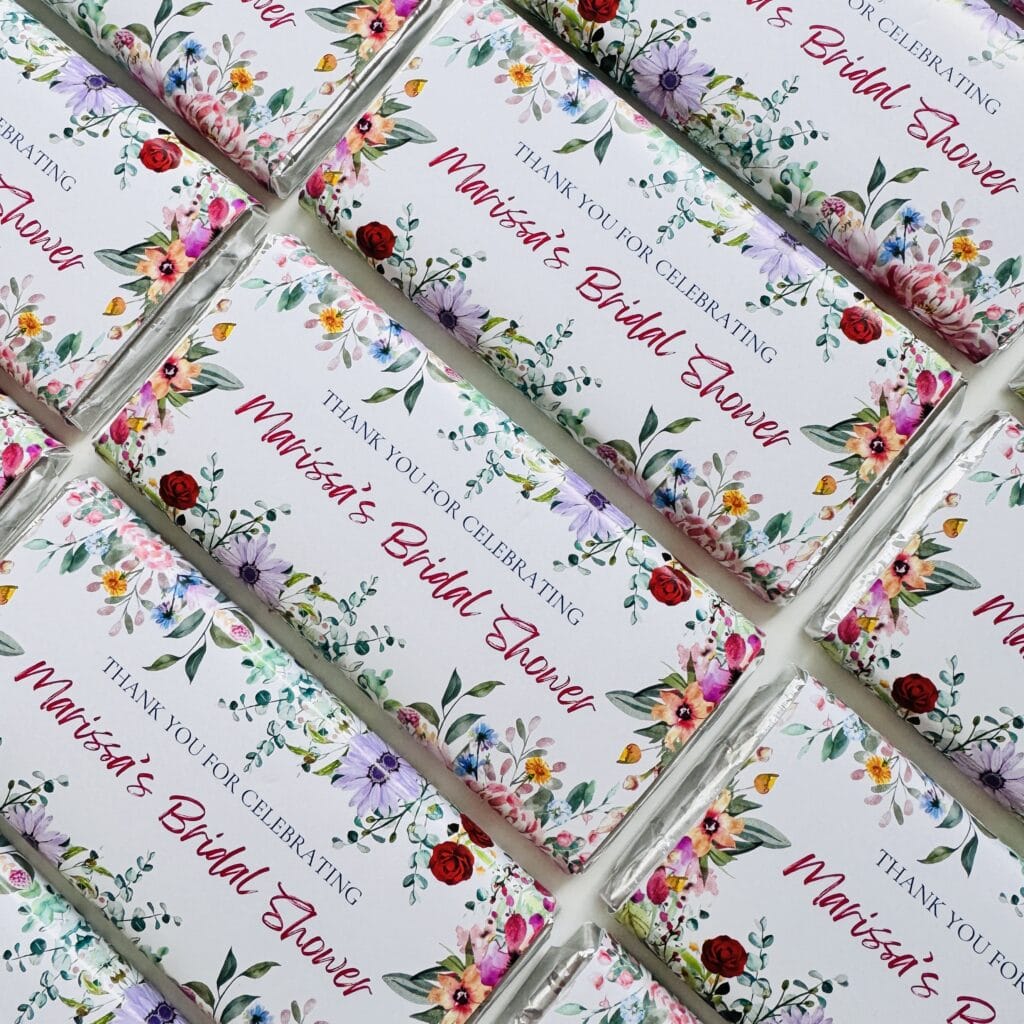 wild flowers custom chocolate bars