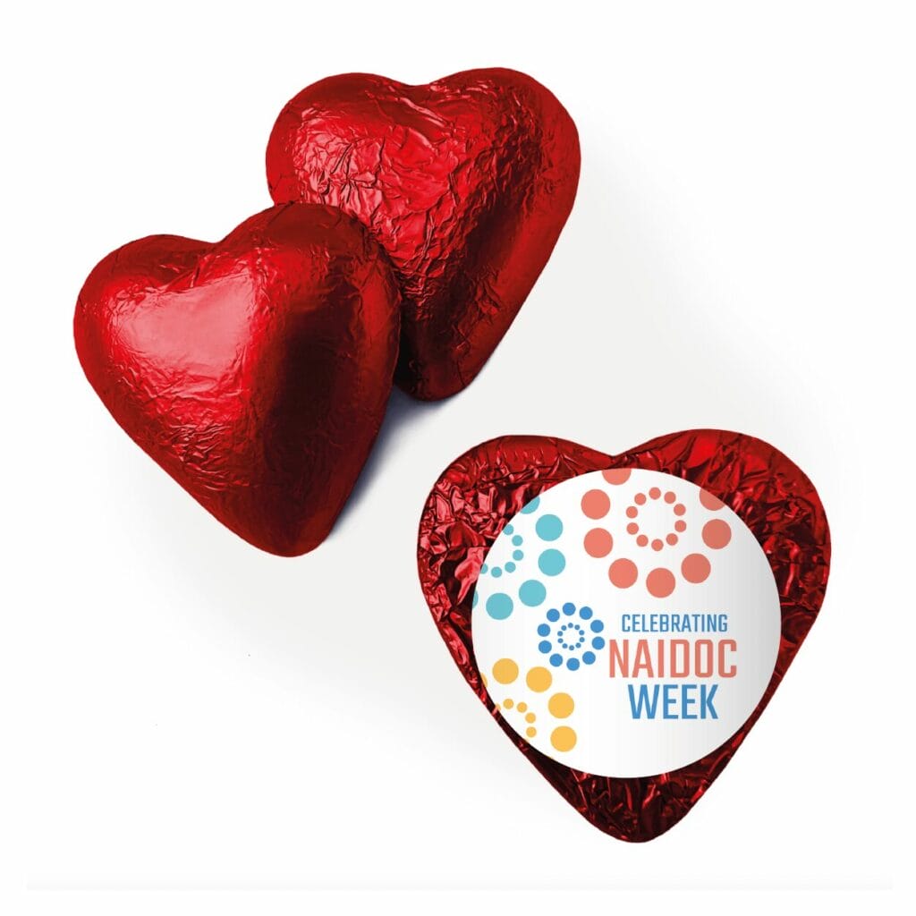 naidoc pastel dots red heart