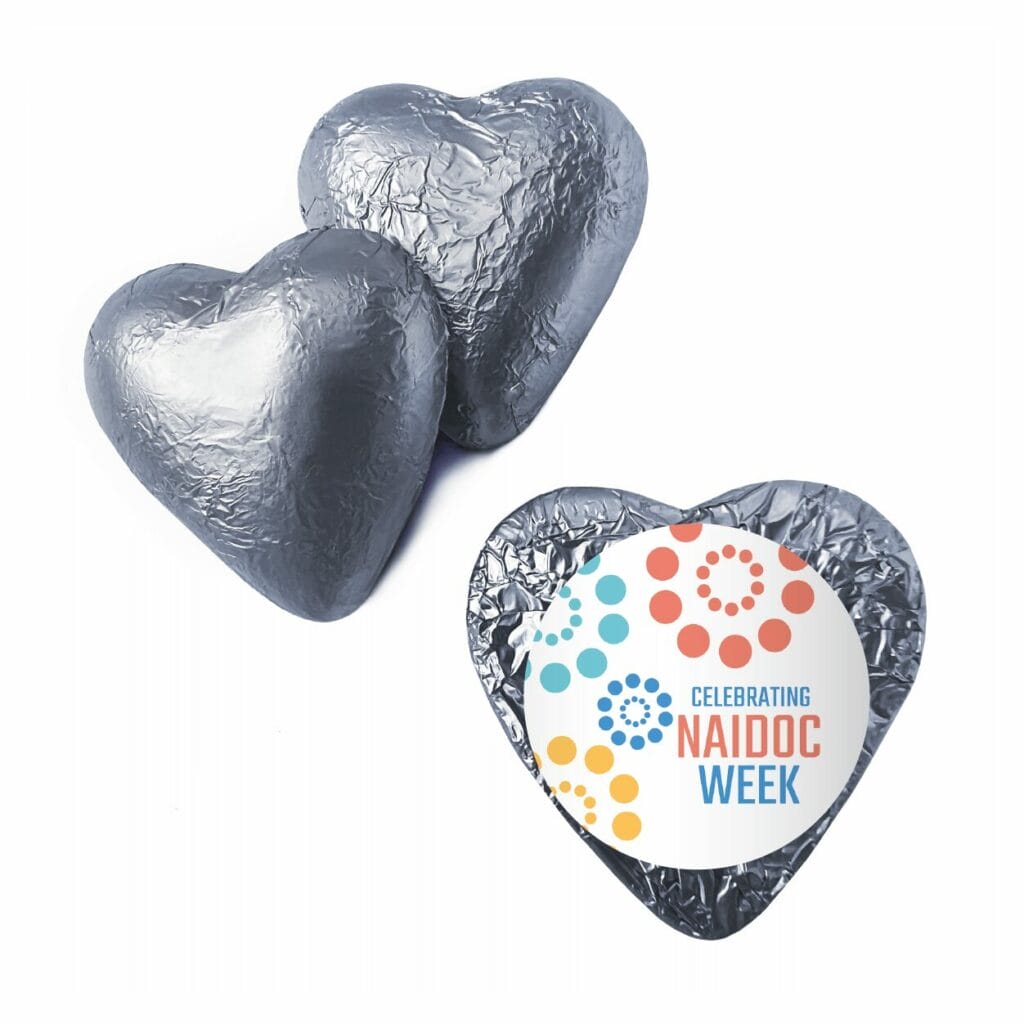 naidoc pastel dots silver heart