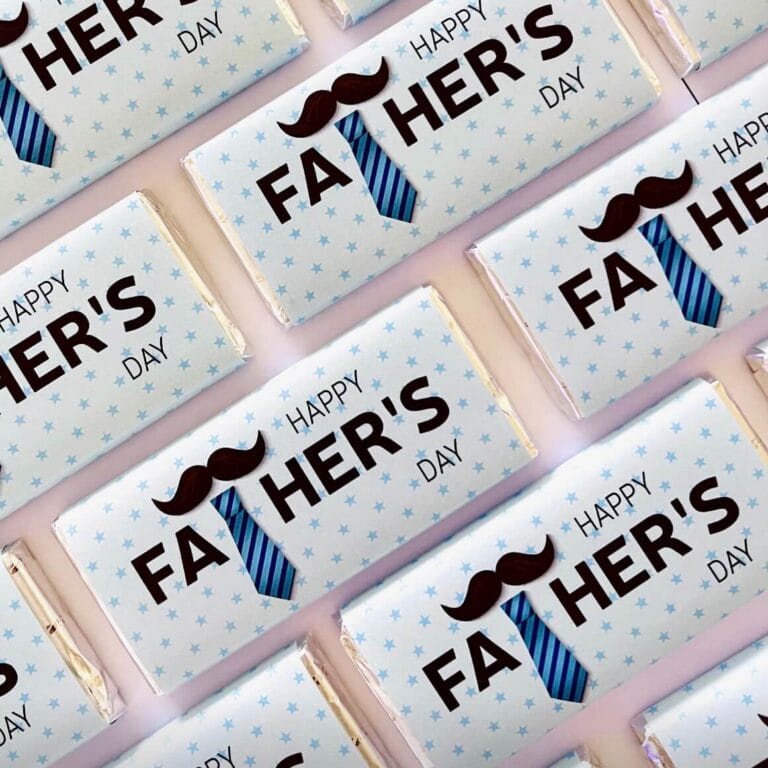 Tie & Moustache Fathers Day Custom Chocolates