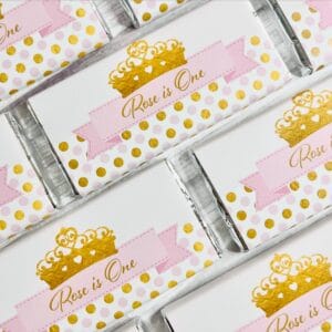 princess crown chocolate bar party favours