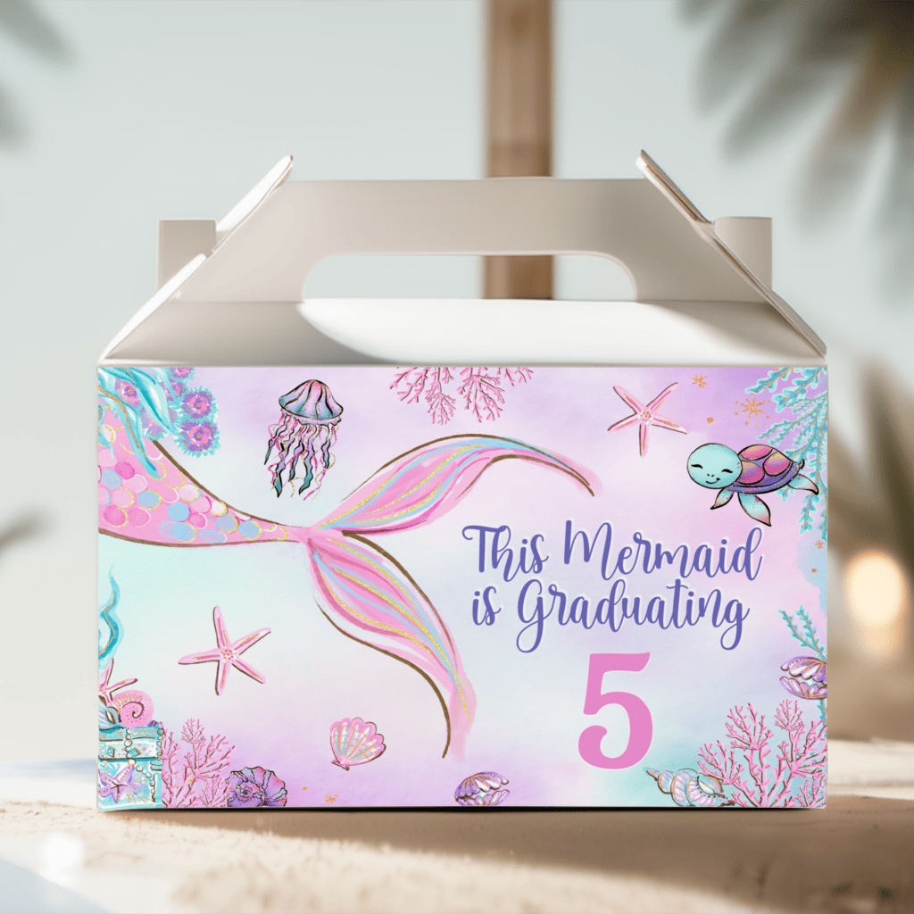 build your own mermaid theme party lolly box packs white