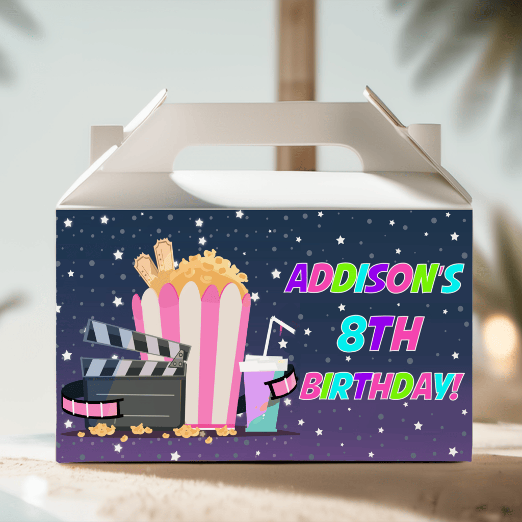 build your own movie party theme party lolly box packs white