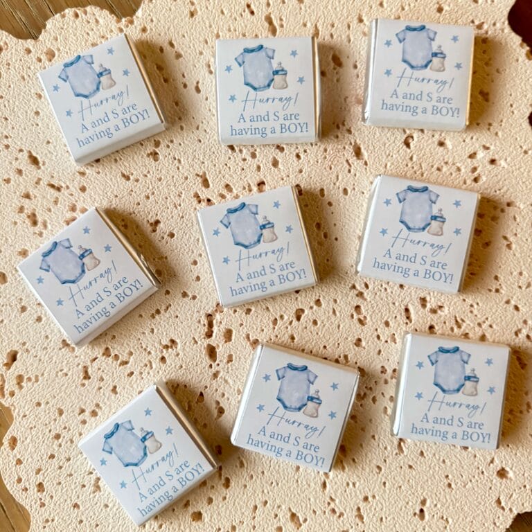 Blue Baby Onesie Custom Petite Chocolates