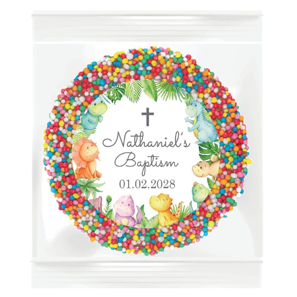 baby dinosaurs and cross custom chocolate freckles