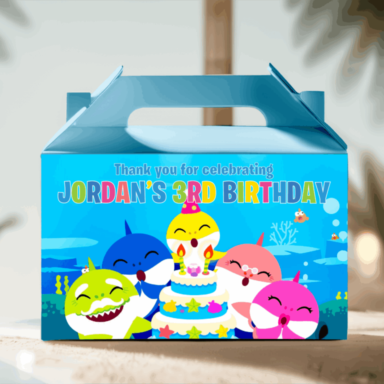 Build Your Own Baby Shark Theme Party Lolly Box Packs