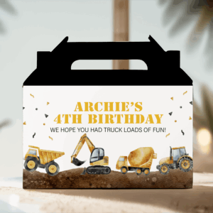 build your own construction theme party lolly box packs black