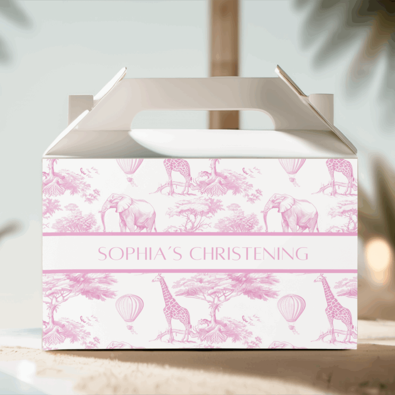 Build Your Own Pink Luxury Safari Toile Party Lolly Box Packs