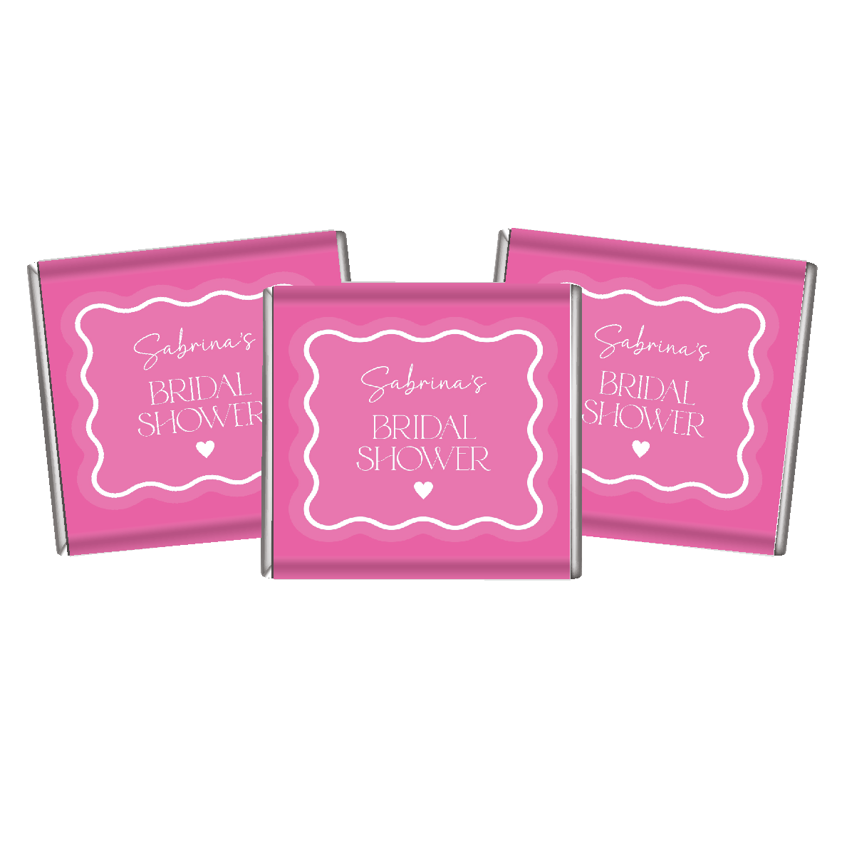 hot pink petite chocolates silver foil